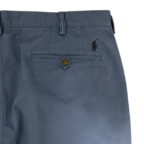 Polo Ralph Lauren Chino Pants Mens 38x30 Stretch Straight Fit Flat Front Blue - Picture 8 of 9
